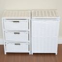 Ver imagem 4 de Kit Gaveteiro 3 Gavetas e Cesto Roupas Fibra Sintética 38x28x57 Branco
