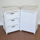 Ver imagem 2 de Kit Gaveteiro 3 Gavetas e Cesto Roupas Fibra Sintética 38x28x57 Branco