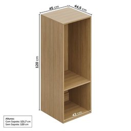 Mesa de Cabeceira Módulo 45x120 1 Porta Frame Cabecasa madeiramadeira Acácia/Arenas - 4