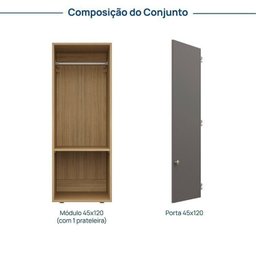 Mesa de Cabeceira Módulo 45x120 1 Porta Frame Cabecasa madeiramadeira Acácia/Arenas - 3