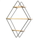 Ver imagem 3 de Nicho Prateleira Aramado Preto Metal Pinus Losangulo 45x10x60