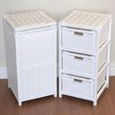 Ver imagem 2 de Kit Cesto Roupas e Gaveteiro 3 Gavetas Fibra Sintética 30x60 Branco