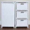 Ver imagem 3 de Kit Cesto Roupas e Gaveteiro 3 Gavetas Fibra Sintética 30x60 Branco