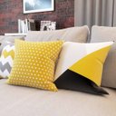 Ver imagem 4 de Kit 4 Capas de Almofadas Amarelas e Pretas Geométricas Paris 40x40 Para Sofá - Novadecora