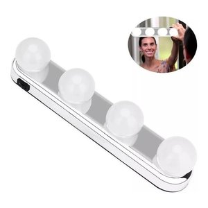 Luz de Espelho Maquiagem Camarim Led 4 Lâmpadas sem Fio