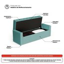 Ver imagem 5 de Cabeceira e Calçadeira Báu Queen Size Atena 160cm Capitonê Veludo Acqua - Desk Design