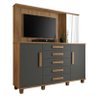 Cômoda com Painel Para TV 42 Polegadas Espelho 183cm Estrela RV Móveis Cinamomo/Grafite - 1