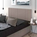 Ver imagem 2 de Cabeceira Viuva Tulipa Estofada Suspensa para Quarto - 128 cm - Areia Suede