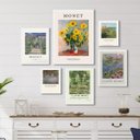 Ver imagem 1 de Composição 6 Quadros Decorativos Arte Monet - com Vidro:madeira Branca