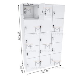 ARMÁRIO ESCANINHO 15 PORTAS CHAVE M293.B ORGANIZADOR MUNDI MOVEIS - 2