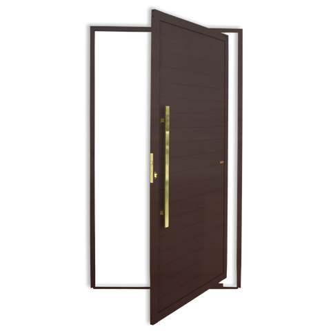 Porta Pivotante Lambril c/Puxador e. Super Marrom Corten Dourado 120 Brimak