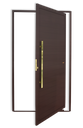 Ver imagem 1 de Porta Pivotante Lambril c/Puxador e. Super Marrom Corten Dourado 120 Brimak