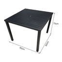 Ver imagem 3 de Mesa Tampo Ripado Quadrada 0.80x0.80m Alumínio Preta