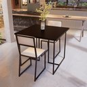 Ver imagem 4 de Conjunto Mesa de Jantar Quadrada Preta 2 Cadeiras Preta Riviera Industrial Don Castro Decor Riviera