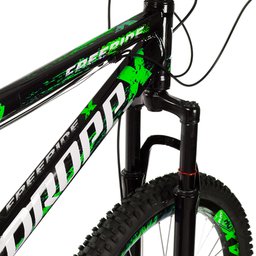 Bicicleta Aro 26 Quadro 13 Alumínio 21v Freio a Disco Mecânico Freeride Preto/Verde - Dropp - 5