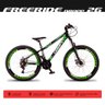 Bicicleta Aro 26 Quadro 13 Alumínio 21v Freio a Disco Mecânico Freeride Preto/Verde - Dropp - 4