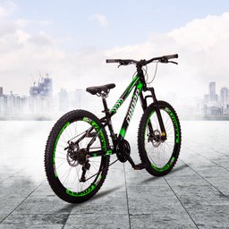 Bicicleta Aro 26 Quadro 13 Alumínio 21v Freio a Disco Mecânico Freeride Preto/Verde - Dropp - 2