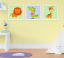 Ver imagem 1 de Quadro Infantil Quarto Bebê Menino Menina Safari Kit 3 Peças