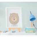 Ver imagem 2 de Quadro Decorativo Infantil Escandinavo Urso Leão Tigre Kit 3 Peças