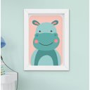 Ver imagem 5 de Quadro Decorativo Infantil Quarto Bebê Menina Menino Safari Leão Girafa Elefante Kit 4 Peças