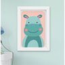 Quadro Decorativo Infantil Quarto Bebê Menina Menino Safari Leão Girafa Elefante Kit 4 Peças - 5