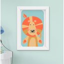 Ver imagem 3 de Quadro Decorativo Infantil Quarto Bebê Menina Menino Safari Leão Girafa Elefante Kit 4 Peças