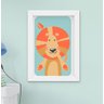 Quadro Decorativo Infantil Quarto Bebê Menina Menino Safari Leão Girafa Elefante Kit 4 Peças - 3