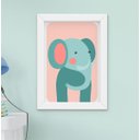 Ver imagem 2 de Quadro Decorativo Infantil Quarto Bebê Menina Menino Safari Leão Girafa Elefante Kit 4 Peças