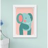 Quadro Decorativo Infantil Quarto Bebê Menina Menino Safari Leão Girafa Elefante Kit 4 Peças - 2