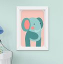 Ver imagem 2 de Quadro Decorativo Infantil Quarto Bebê Menina Menino Safari Leão Girafa Elefante Kit 4 Peças