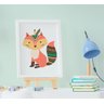 Quadro Decorativo Quarto Infantil Raposa Indian Fox Kit 3 Peças - 2