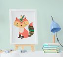 Ver imagem 2 de Quadro Decorativo Quarto Infantil Raposa Indian Fox Kit 3 Peças