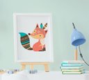 Ver imagem 4 de Quadro Decorativo Quarto Infantil Raposa Indian Fox Kit 3 Peças