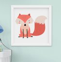 Ver imagem 4 de Kit Quadro Infantil Quarto Bebê Bichos da Floresta Raposa Urso Cervo Kit 3 Peças