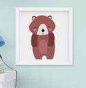 Ver imagem 3 de Kit Quadro Infantil Quarto Bebê Bichos da Floresta Raposa Urso Cervo Kit 3 Peças