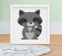 Ver imagem 4 de Quadro Infantil Quarto Bebê Animais Raposa Porco Espinho Guaxinim Kit 3 Peças