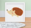 Ver imagem 3 de Quadro Infantil Quarto Bebê Animais Raposa Porco Espinho Guaxinim Kit 3 Peças