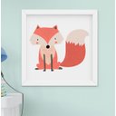 Ver imagem 3 de Quadro Infantil Bebê Bichos da Floresta Raposa Guaxinim Cervo Kit 4 Peças
