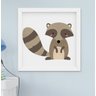 Quadro Infantil Bebê Bichos da Floresta Raposa Guaxinim Cervo Kit 4 Peças - 5