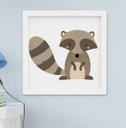 Ver imagem 5 de Quadro Infantil Bebê Bichos da Floresta Raposa Guaxinim Cervo Kit 4 Peças