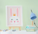 Ver imagem 4 de Kit Quadro Infantil Quarto Bebê Menina Gatinha Coração Coelha 3 Peças