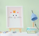 Ver imagem 2 de Kit Quadro Infantil Quarto Bebê Menina Gatinha Coração Coelha 3 Peças