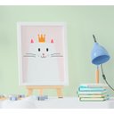 Ver imagem 2 de Kit Quadro Infantil Quarto Bebê Menina Gatinha Coração Coelha 3 Peças