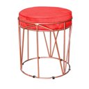 Ver imagem 4 de Kit 2 Poltronas Decorativas Nina e 1 Puff Aramado Suede Vermelho - Móveis Mafer