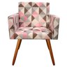 Kit 2 Poltronas Vitória com Puff Bali Decorativo Estampa Triângulo Rosa - D'Rost - 2