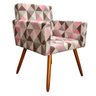 Kit 2 Poltronas Vitória com Puff Bali Decorativo Estampa Triângulo Rosa - D'Rost - 4