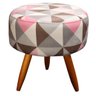 Kit 2 Poltronas Vitória com Puff Bali Decorativo Estampa Triângulo Rosa - D'Rost - 6