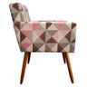 Kit 2 Poltronas Vitória com Puff Bali Decorativo Estampa Triângulo Rosa - D'Rost - 3