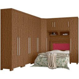 Guarda-Roupa de Solteiro Modulado de Canto Versátil Castanho - 2