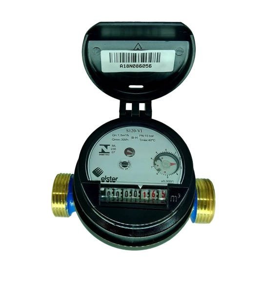 Hidrômetro Medidor de Água Unijato Rosca de 3/4 + Luvas BL - 4